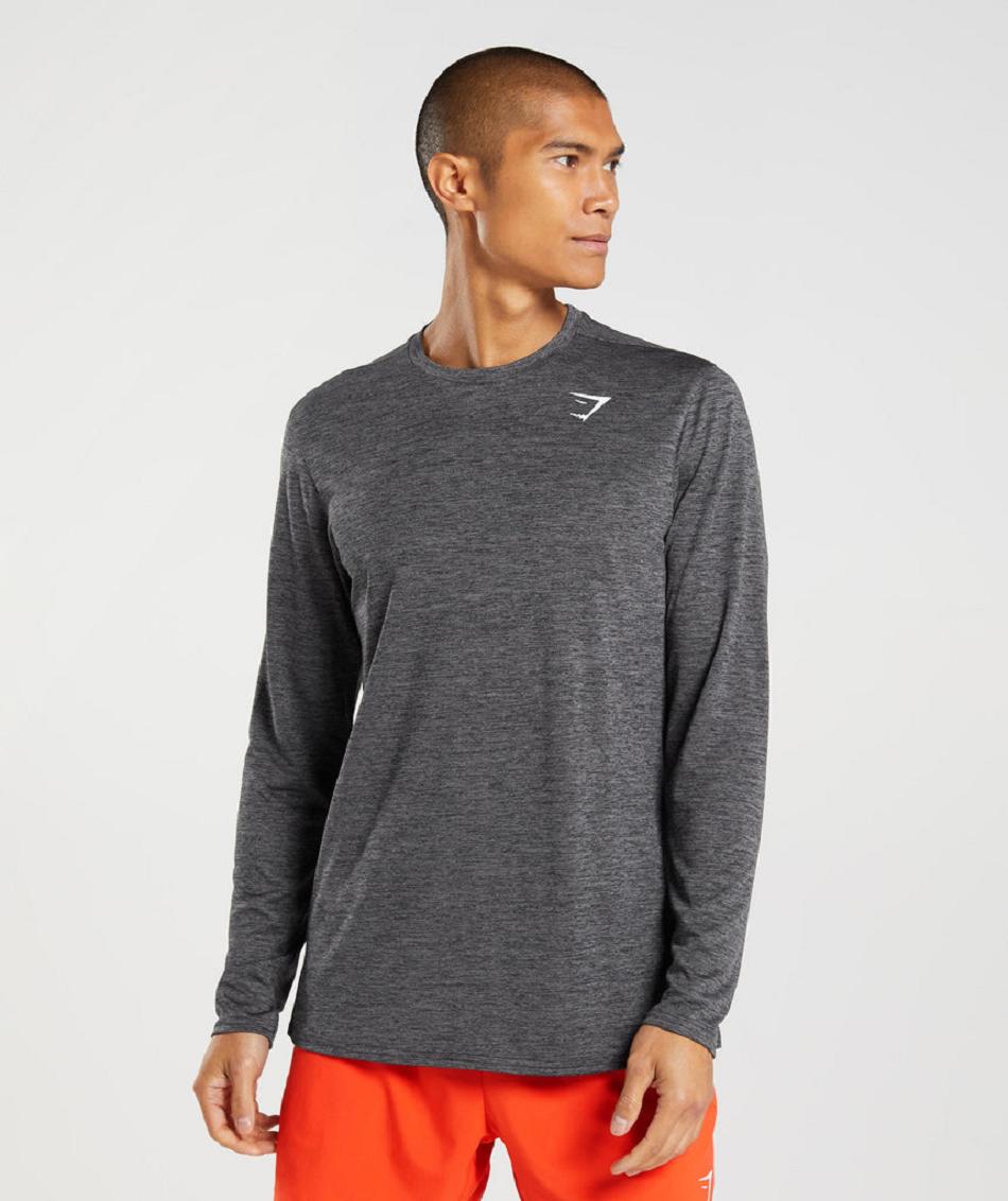 Long Sleeve Gymshark Arrival Hombre Negras Gris | CO 3488KOR